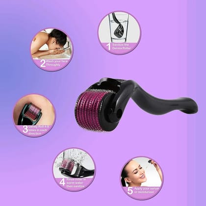 Professional Micro-Needle Derma Roller 0.5mm for Skin Rejuvenation & Hair Growth